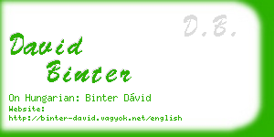 david binter business card
